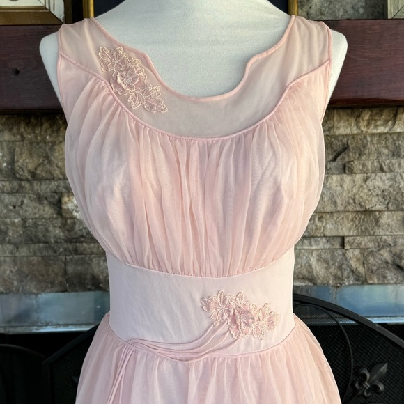 Vintage 1950s Peignor Set Chiffon Lace X Small small - Picture 15 of 15